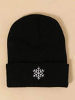 Snowflake Embroidery Knit Beanie
