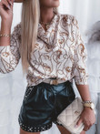 Blouses Chain Print Long Sleeve Bottoming Blouses