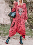 Leopard Skull Print Long Sleeve Dress