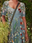 Floral Print Short Sleeve Casual Dress