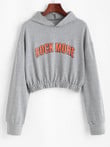 Marled Rock More Graphic Cropped Hoodie
