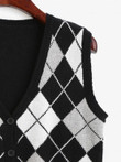 Argyle Button Up Sweater Vest