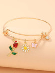 Butterfly & Flower Charm Bracelet