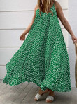 Vintage Print Sling Sleeveless Dress