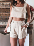Crop Tank Top & Shorts Casual Two Piece Set