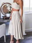 Solid Tube Top Sling Top & Skirt Two-Piece Set