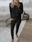 Five-Pointed Star Long Sleeve Pocket Trousers Two-Piece Suit