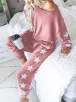 Star Print Long Sleeve Casual Two-Piece Suit