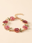 Flower Decor Chain Bracelet