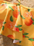 Fruit Print Halter Strappy Two Piece Swimsuit