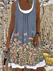 Sunflower Print Casual Dress