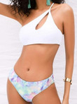 Front One-shoulder Sports Cutout Bikini Two-piece Swimsuit