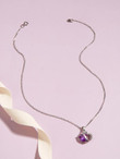 Rhinestone Heart Charm Necklace