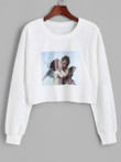 Raw Cut Renaissance Art Angel Print Sweatshirt