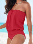 Solid Waist Wrapped One Piece Swimsuit