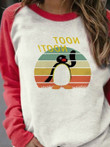 Happy Penguin Crew Neck Long Sleeve T-Shirt