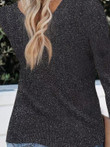 V-Neck Long Sleeve Nightclub Sparkling Diamond-Studded Knitted Sweater