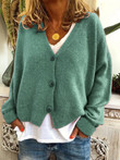 Loose Button Sweater Knit Cardigan
