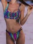 Multicolored Printed Bikini Set