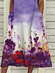 Multicolor Printed Sleeveless Loose Dress