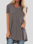 Loose Short-sleeved Solid Top