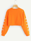 Neon Orange Neon Graphic Cropped Sweatshirt
