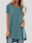 Loose Short-sleeved Solid Top
