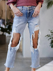 Washed Ripped Pocket Jeans