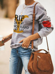 Round Neck Pullover Letter Print Long Sleeve Hoodies