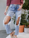 Washed Ripped Pocket Jeans