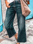 Commuter Straight-Leg Mid-Rise Washed Jeans