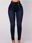 Double Breasted Slim Fit Stretch Jeans