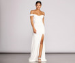 Theia Crepe Side Slit Gown
