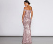 Lilith Off-Shoulder Sequin Evening Gown