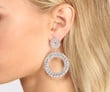 Make It Shine Silver Rhinestone Circular Drop Earrings