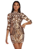 Makayla Formal Sequin Scroll Dress