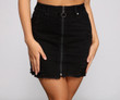 Stylish Motives Denim Mini Skirt
