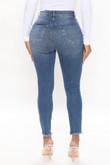 No Gap High Rise Distressed Skinny Jeans - Medium Wash