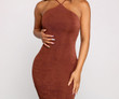 Sultry And Stunning Halter Midi Dress