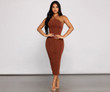 Sultry And Stunning Halter Midi Dress