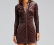 Luxe In Velvet Button-Down Mini Dress