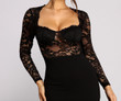 Sweet Appeal Crepe and Lace Mini Dress