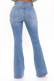 New York City Mid Rise Flare Jeans - Medium Blue Wash