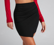 Stylish Wrap Pleat Detail Mini Skirt