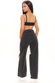 Oh So Cool Ripped Wide Leg Jeans - Black