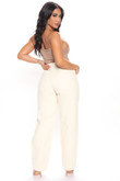 Never Letting Go Distressed Boyfriend Jeans - Natural/Combo