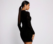 Sultry And Stylish Flocked Mesh Mini Dress