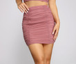Sultry Style Ruched Mesh Mini Skirt