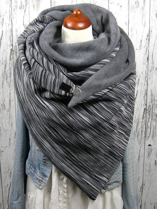 Scarfs Striped Casual Thickened Warmth Shawl Scarf