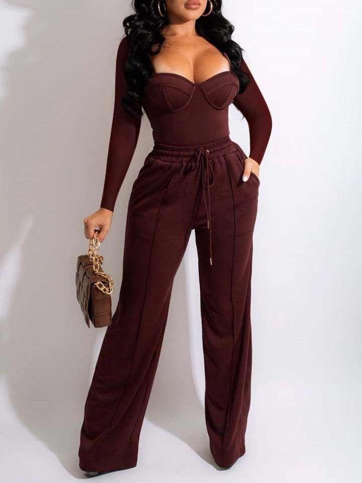 Long Sleeve Elastic Pants Casual Two-Piece Suit
